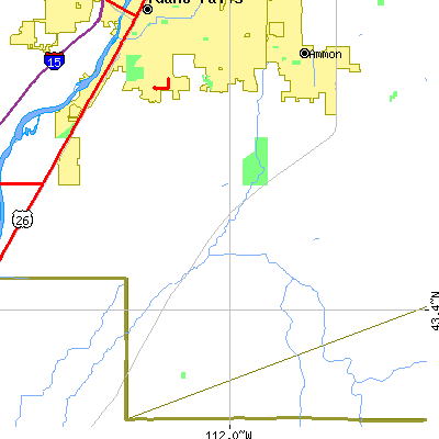Zip code 83404 close-up map