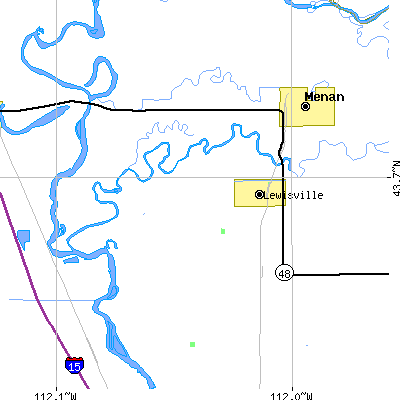 Zip code 83431 close-up map