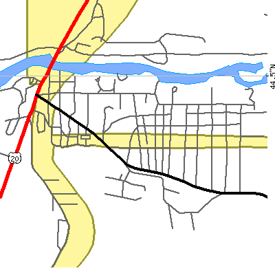 Zip code 83433 close-up map