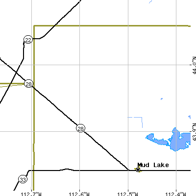 Zip code 83435 close-up map
