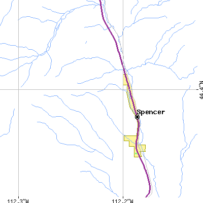 Zip code 83446 close-up map
