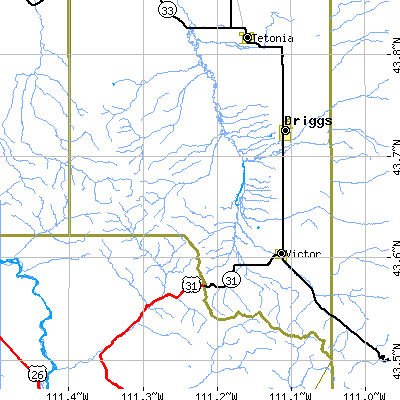 Zip code 83455 close-up map