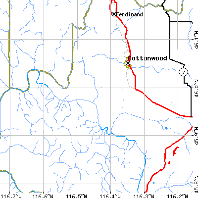 Zip code 83522 close-up map