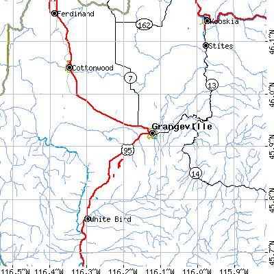 Zip code 83530 close-up map
