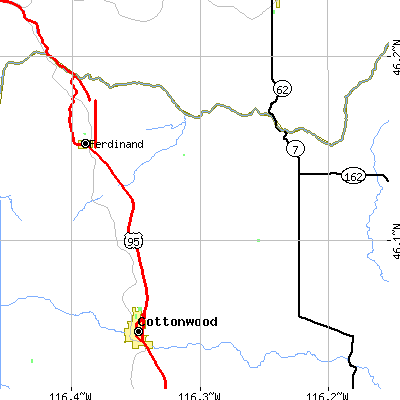 Zip code 83533 close-up map