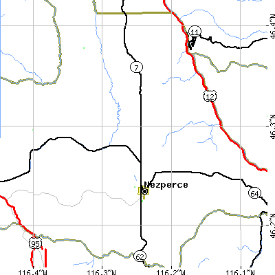 Zip code 83543 close-up map