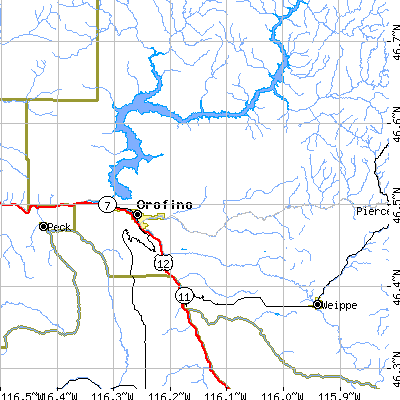 Zip code 83544 close-up map