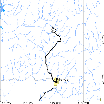 Zip code 83546 close-up map