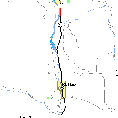Zip code 83552 close-up map