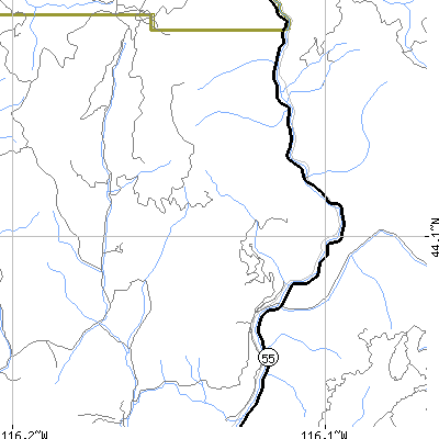Zip code 83602 close-up map
