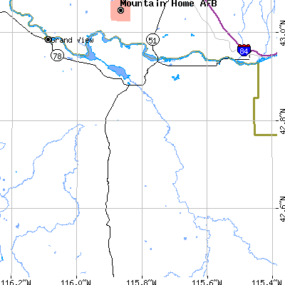 Zip code 83604 close-up map