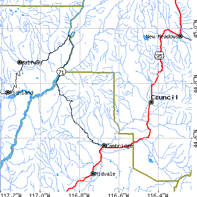 Zip code 83610 close-up map