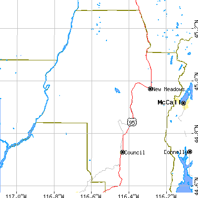 Zip code 83612 close-up map