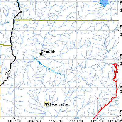 Zip code 83622 close-up map