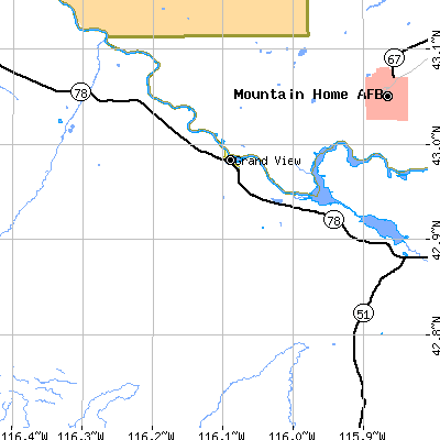 Zip code 83624 close-up map