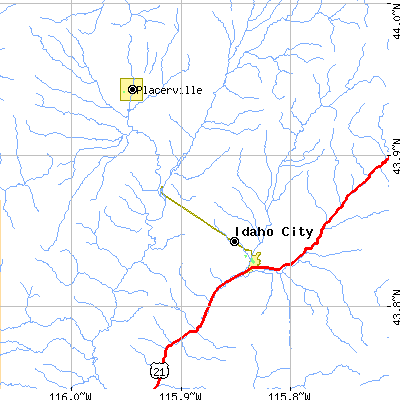 Zip code 83631 close-up map