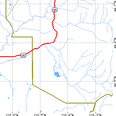 Zip code 83632 close-up map
