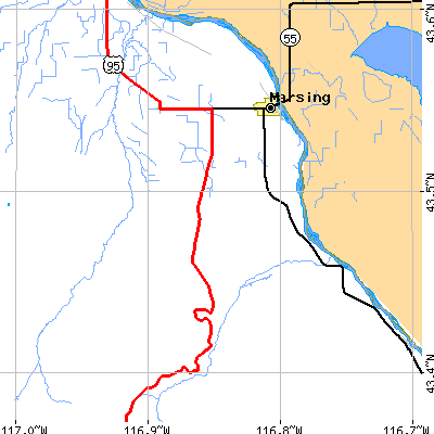 Zip code 83639 close-up map