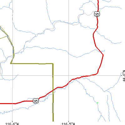 Zip code 83643 close-up map