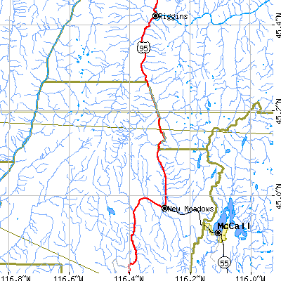 Zip code 83654 close-up map