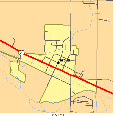Zip code 83656 close-up map