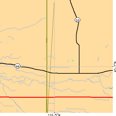 Zip code 83669 close-up map