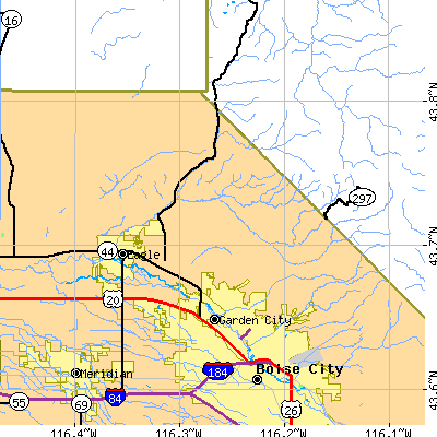 Zip code 83703 close-up map