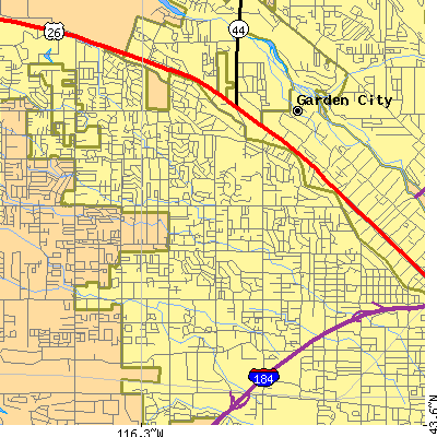 Zip code 83704 close-up map