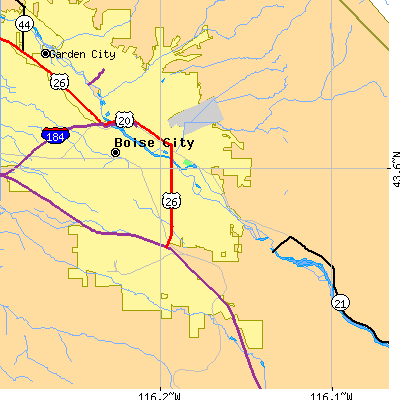 Zip code 83706 close-up map