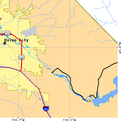Zip code 83712 close-up map