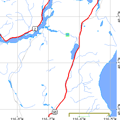 Zip code 83813 close-up map