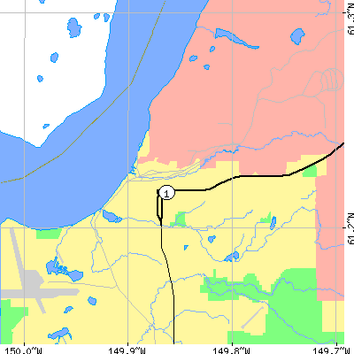 Zip code 99501 close-up map