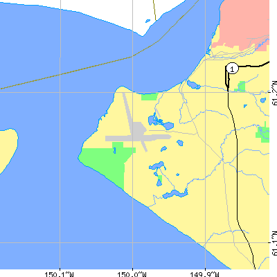 Zip code 99502 close-up map