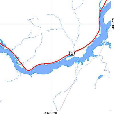Zip code 83841 close-up map