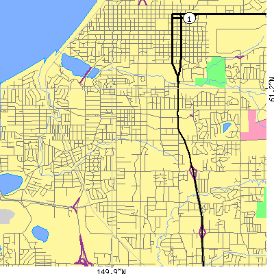 Zip code 99503 close-up map