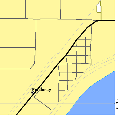 Zip code 83852 close-up map
