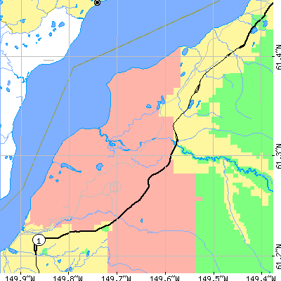 Zip code 99505 close-up map