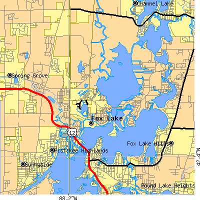 Zip code 60020 close-up map