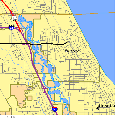 Zip code 60022 close-up map