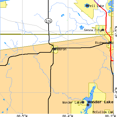 Zip code 60034 close-up map