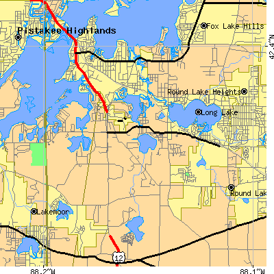Zip code 60041 close-up map