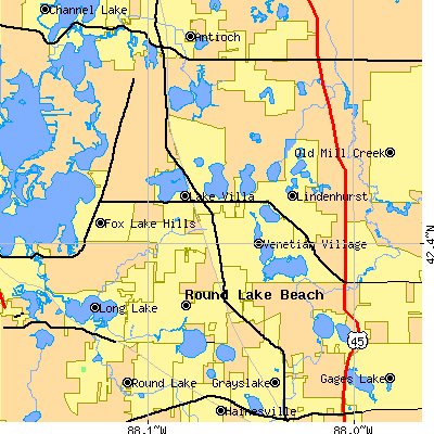 Zip code 60046 close-up map