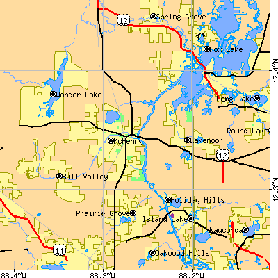 Zip code 60050 close-up map