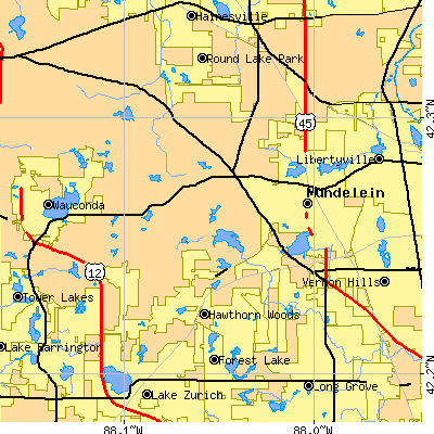 Zip code 60060 close-up map