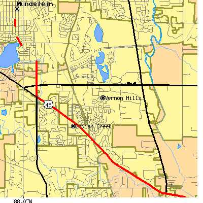 Zip code 60061 close-up map