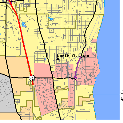 Zip code 60064 close-up map