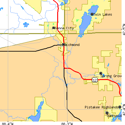 Zip code 60071 close-up map