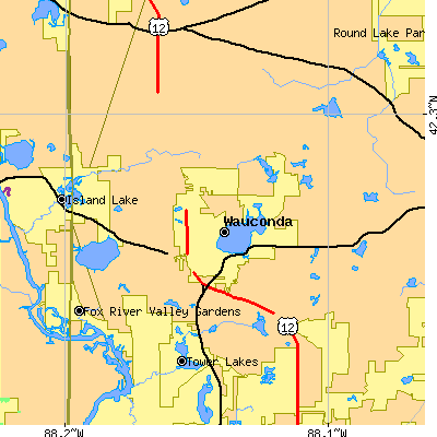 Zip code 60084 close-up map