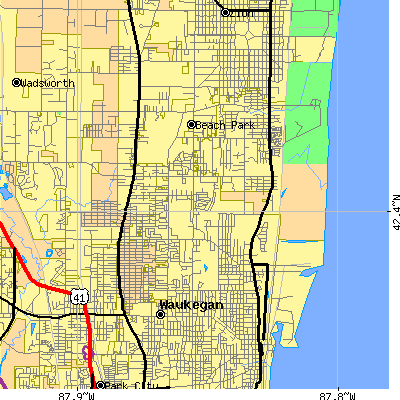Zip code 60087 close-up map