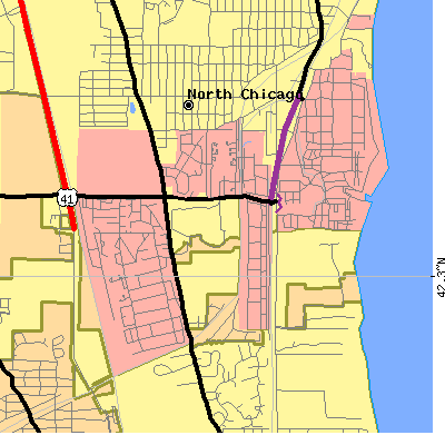 Zip code 60088 close-up map